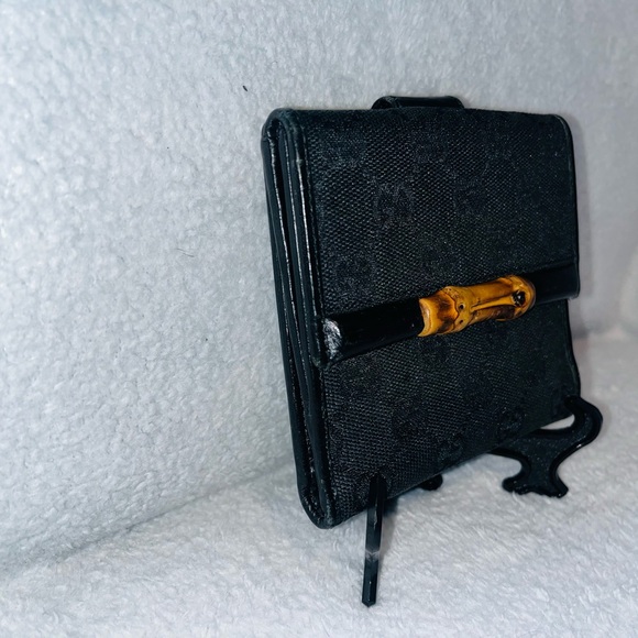 Gucci GG Canvas Bamboo accent Wallet - Picture 2 of 11